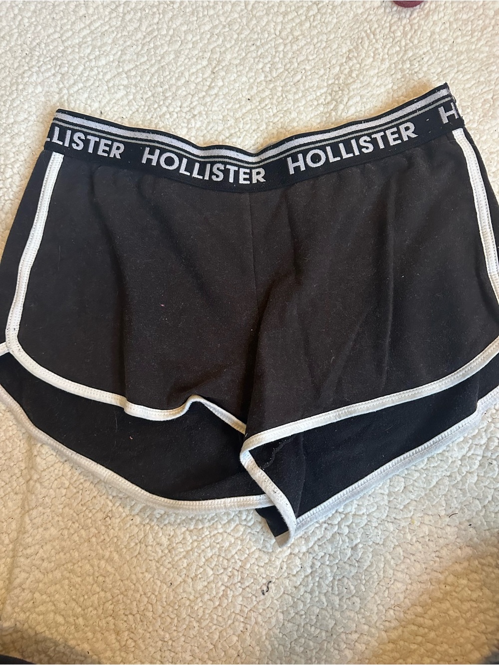 Hollister Black Shorts with White Logo Waistband